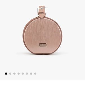 Calpak Rose Gold Mini Baye Hard Case Luggage or Makeup Bag with Strap